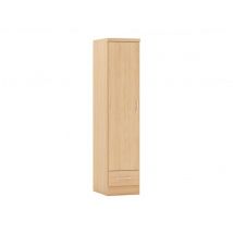 Seconique Nevada Sonoma Oak 1 Door 1 Drawer Single Wardrobe