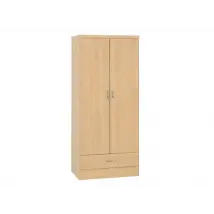 Seconique Nevada Sonoma Oak 2 Door 1 Drawer Double Wardrobe