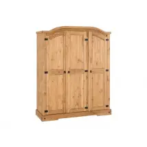 Seconique Corona Pine 3 Door Triple Wardrobe