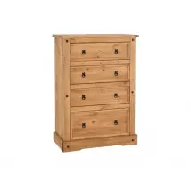 Seconique Corona Pine 4 Drawer Chest of Drawers