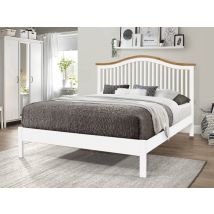 Time Living Chester White and Oak Wooden Bed Frame - 5ft King Size