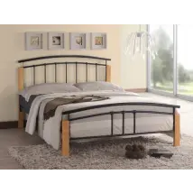 Time Living Tetras 4ft6 Double Black and Beech Metal Bed Frame