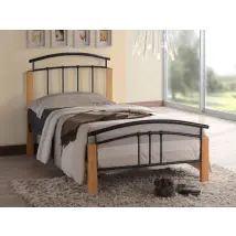 Time Living Tetras 3ft Single Black and Beech Metal Bed Frame