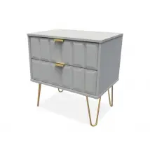 Welcome Cube 2 Drawer Wide Bedside Table Assembled