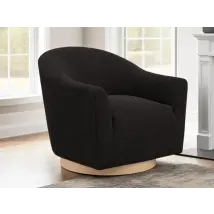 LPD Daphne Black Boucle Fabric Swivel Chair