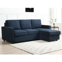 Kyoto Myles Natural Weave Corner Sofa Bed - Blue Weave