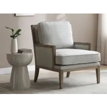 Kyoto Beatrice Grey Linen Fabric Accent Chair