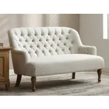 Kyoto Bianca Cream Linen 2 Seater Sofa