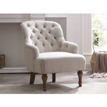 Kyoto Bianca Cream Linen Accent Chair