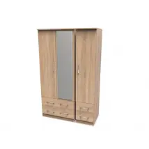 Welcome Avon 3 Door 4 Drawer Mirrored Triple Wardrobe Assembled