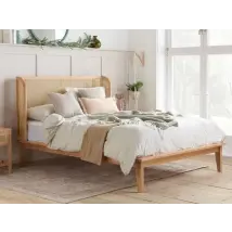 Birlea Astrid 5ft King Size Rattan and Oak Wooden Bed Frame