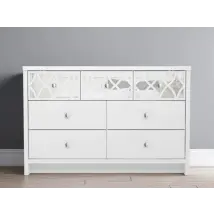 GFW Arianna 34 Drawer White Wooden Chest of Drawers