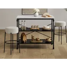 LPD Anais Ivory Boucle Fabric Bar Stool