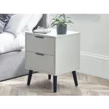 Julian Bowen Alba Silk Grey 2 Drawer Bedside Table