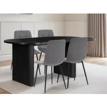 Birlea Axel Black Dining Table and 4 Chair Set