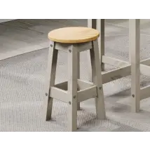 Core Corona Grey Set of 2 Low Round Breakfast Stools