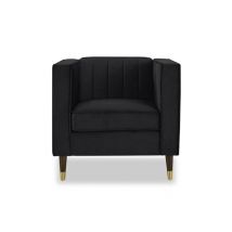 TGC Tammy Black Velvet Fabric Chair