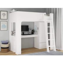 Flintshire Eden White Wooden High Sleeper Bed - 3ft Single