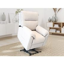 PICK4U Knightsbridge Dual Motor Light Cream Fabric Riser Recliner Chair