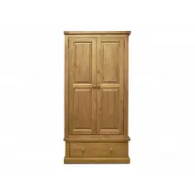 Archers Langdale 2 Door 1 Drawer Pine Wooden Double Wardrobe Part Assembled