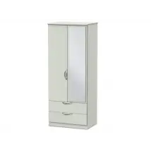 ASC 2ft6 Corsica Kashmir High Gloss 2 Door 2 Drawer Mirrored Double Wardrobe Assembled
