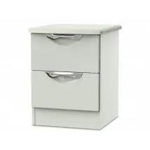 ASC Corsica Kashmir High Gloss 2 Drawer Small Bedside Table Assembled