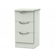ASC Corsica Kashmir High Gloss 3 Drawer Bedside Table Assembled