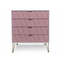 ASC Diana Kobe Pink and White 4 Drawer Chest of Drawers Assembled