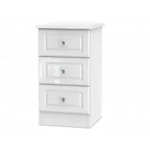 Welcome Balmoral White High Gloss 3 Drawer Bedside Table Assembled