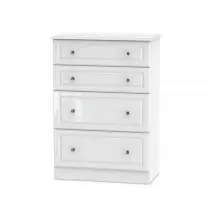 Welcome Balmoral White High Gloss 4 Drawer Deep Chest of Drawers Assembled