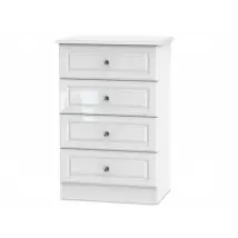 Welcome Balmoral White High Gloss 4 Drawer Midi Chest of Drawers Assembled