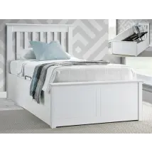 Bedmaster Francis 3ft Single White Wooden Ottoman Bed Frame