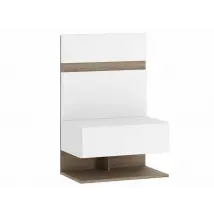 Furniture To Go Chelsea White High Gloss and Truffle Oak Bedside Extension Flat Packed