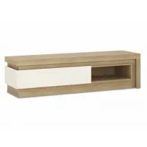 Furniture To Go Lyon White High Gloss and Oak 1 Drawer TV Cabinet