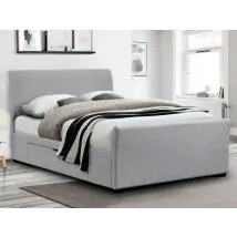 Julian Bowen Capri 5ft King Size Light Grey Fabric 2 Drawer Bed Frame