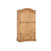 Seconique Corona Pine 2 Door 1 Drawer Double Wardrobe