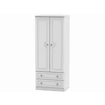 Welcome 2ft6 Pembroke White Ash 2 Door 2 Drawer Double Wardrobe Assembled