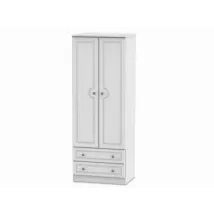 Welcome 2ft6 Pembroke White Ash 2 Door 2 Drawer Tall Double Wardrobe Assembled