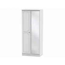 Welcome 2ft6 Pembroke White Ash 2 Door Mirrored Double Wardrobe Assembled