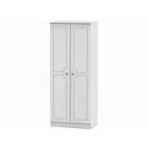 Welcome 2ft6 Pembroke White Ash 2 Door Tall Double Wardrobe Assembled