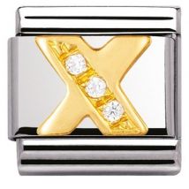 Nomination Cubic Zirconia X Charm - Stainless Steel