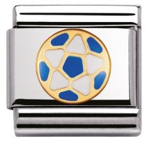 Nomination Blue Football Charm - Stainless Steel