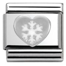 Nomination SilverShine Christmas Heart Charm - Stainless Steel