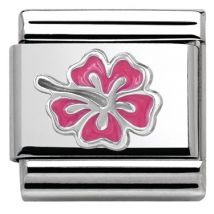 Nomination Pink Hibiscus Charm - Enamel