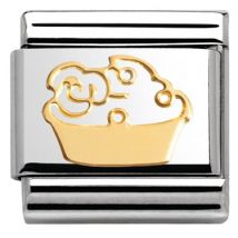 Nomination Muffin with Flowers Charm - Gold
