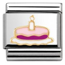 Nomination Pink Cake & Candle Charm - Enamel