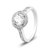 Argento CZ Halo Ring - Ring Size 54