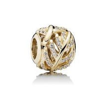 Pandora Gold Shimmering Feather Charm