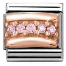 Nomination Rose Gold Pink Cz Charm - Stainless Steel