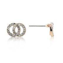 August Woods Rose Gold CZ Double Link Stud Earrings